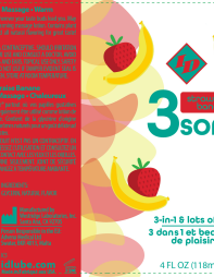 3some 3-in-1 Lubricant - Strawberry Banana - 4 Fl. Oz.