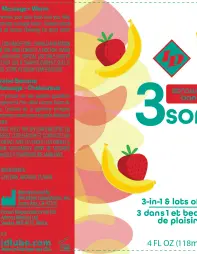 3some 3-in-1 Lubricant - Strawberry Banana - 4 Fl. Oz.