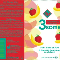 3some 3-in-1 Lubricant - Strawberry Banana - 4 Fl. Oz.