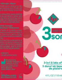 3some 3-in-1 Lubricant - Wild Cherry - 4 Fl. Oz.