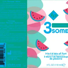 3some 3-in-1 Lubricant - Watermelon - 4 Fl. Oz.