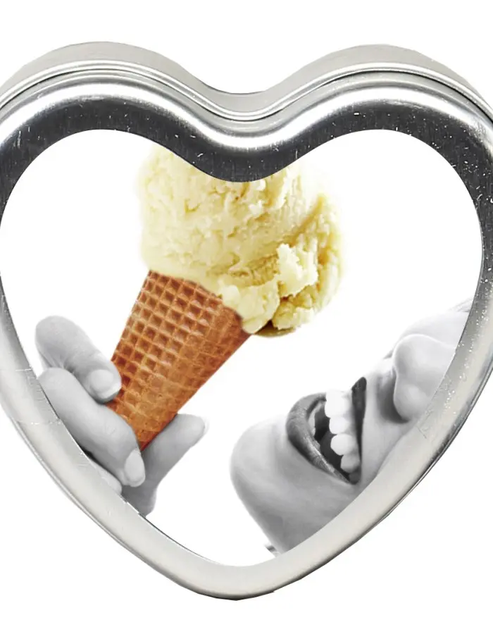 Edible Heart Candle - Vanilla - 4 Oz.