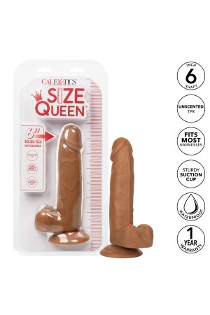 Size Queen 6 inch/15.25 Cm - Brown