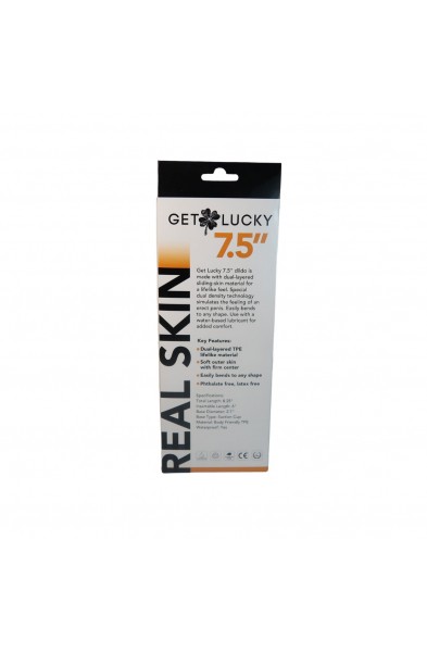 Get Lucky 7.5 Inch Real Skin Dong - Light Brown