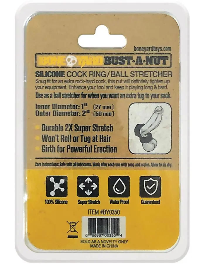 Bust a Nut Cock Ring - Black