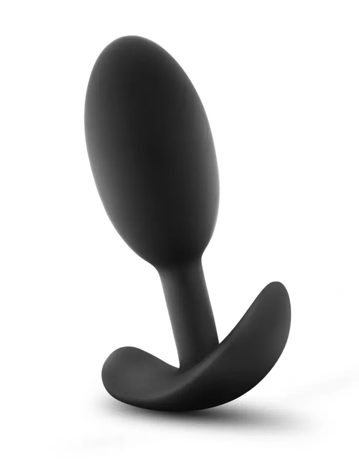 Anal Adventures - Platinum - Silicone Vibra Slim Plug -Medium - Black