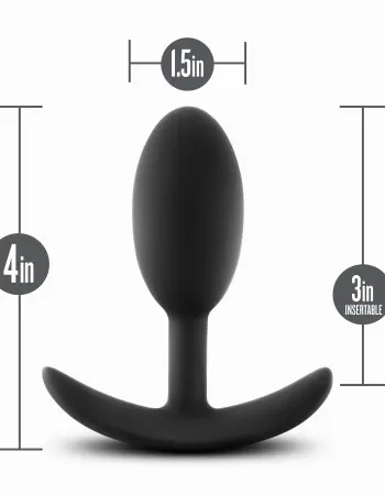 Anal Adventures - Platinum - Silicone Vibra Slim Plug -Medium - Black