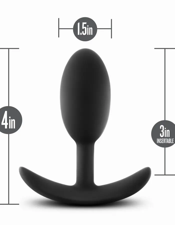Anal Adventures - Platinum - Silicone Vibra Slim Plug -Medium - Black