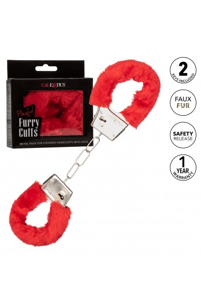 Playful Furry Cuffs - Red