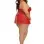 Santa Babydoll, Thong and Hat - 2x - Lipstick Red