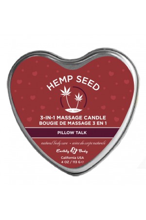 Hemp Seed 3-in-1 Massage Candle - Pillow Talk - 4 Oz