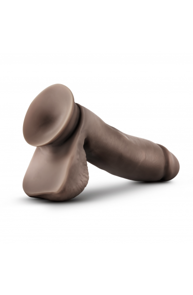 Dr. Skin Glide - 7 Inch Self Lubricating Dildo  With Balls - Chocolate