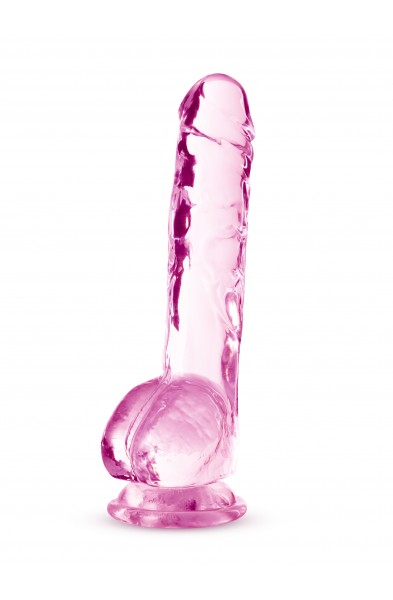 Naturally Yours - 8 Inch Crystalline Dildo - Rose