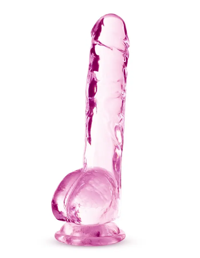 Naturally Yours - 8 Inch Crystalline Dildo - Rose