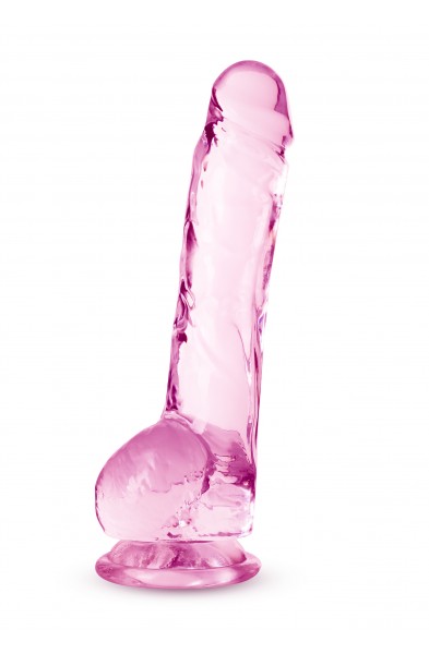 Naturally Yours - 8 Inch Crystalline Dildo - Rose