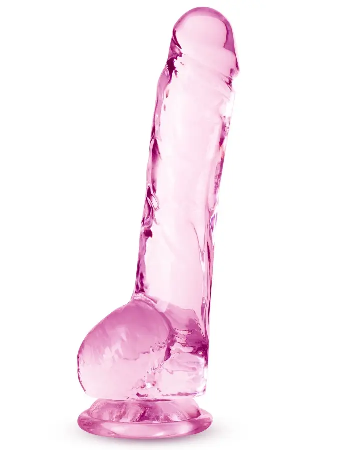 Naturally Yours - 8 Inch Crystalline Dildo - Rose