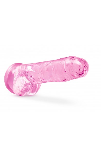 Naturally Yours - 8 Inch Crystalline Dildo - Rose