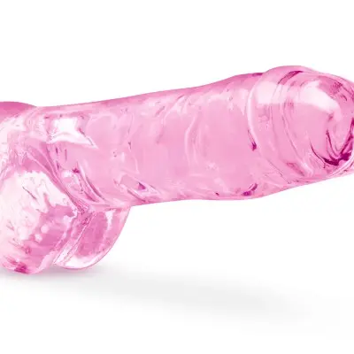 Naturally Yours - 8 Inch Crystalline Dildo - Rose