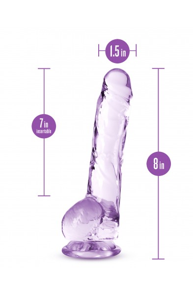 Naturally Yours - 8 Inch Crystalline Dildo - Amethyst