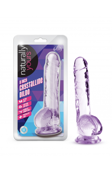 Naturally Yours - 8 Inch Crystalline Dildo - Amethyst