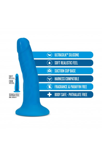 Neo Elite - 6 Inch Dual Density Cock - Neon Blue