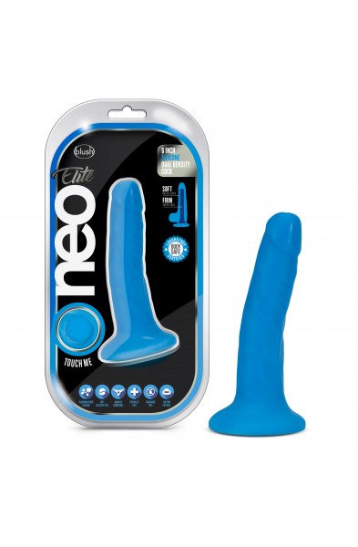 Neo Elite - 6 Inch Dual Density Cock - Neon Blue