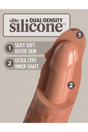 King Cock Elite 6 Inch Silicone Dual Density Cock  - Tan