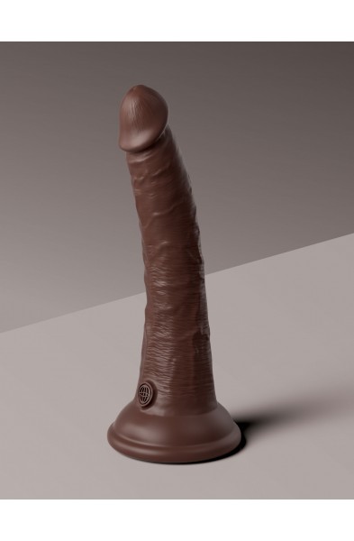 King Cock Elite 7 Inch Silicone Dual Density Cock  - Brown