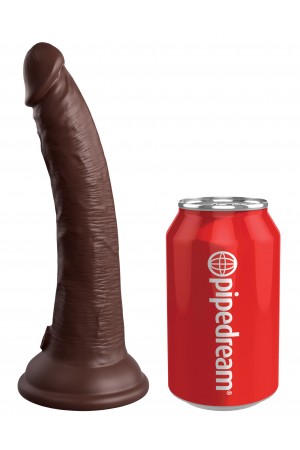 King Cock Elite 7 Inch Silicone Dual Density Cock  - Brown