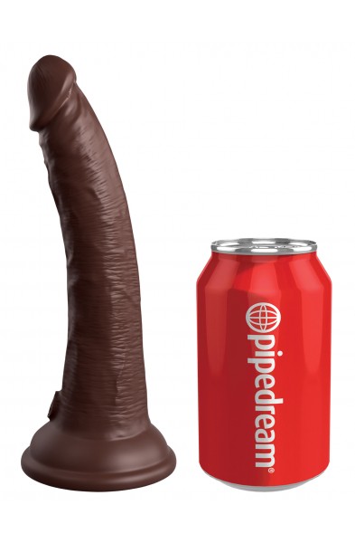 King Cock Elite 7 Inch Silicone Dual Density Cock  - Brown