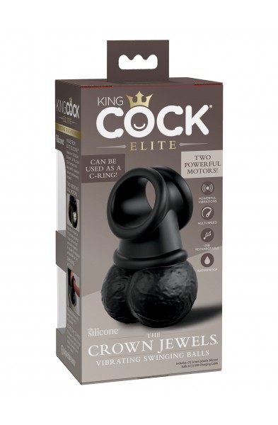 King Cock Elite - the Crown Jewels - Vibrating  Vibrating Silicone Swinging Balls