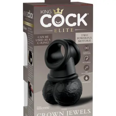 King Cock Elite - the Crown Jewels - Vibrating  Vibrating Silicone Swinging Balls