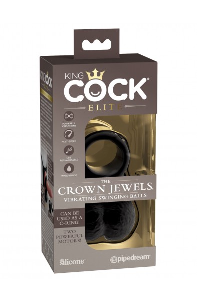 King Cock Elite - the Crown Jewels - Vibrating  Vibrating Silicone Swinging Balls