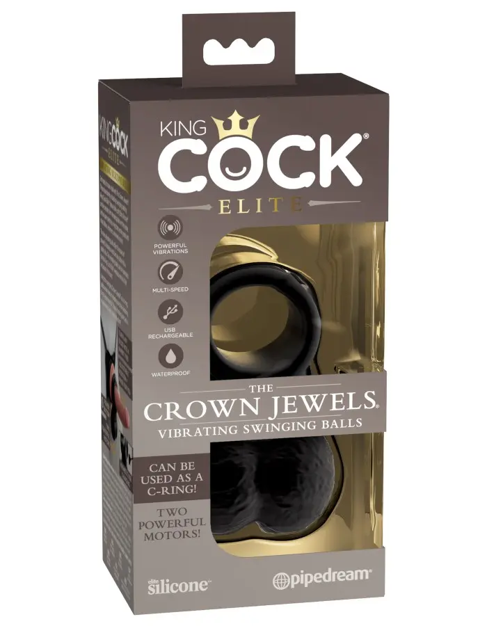 King Cock Elite - the Crown Jewels - Vibrating  Vibrating Silicone Swinging Balls