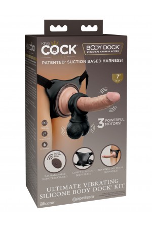 King Cock Elite Ultimate Vibrating Silicone Body  Dock Kit