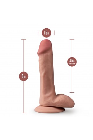 Dr. Skin Plus - 6 Inch Posable Dildo With Balls -  Mocha