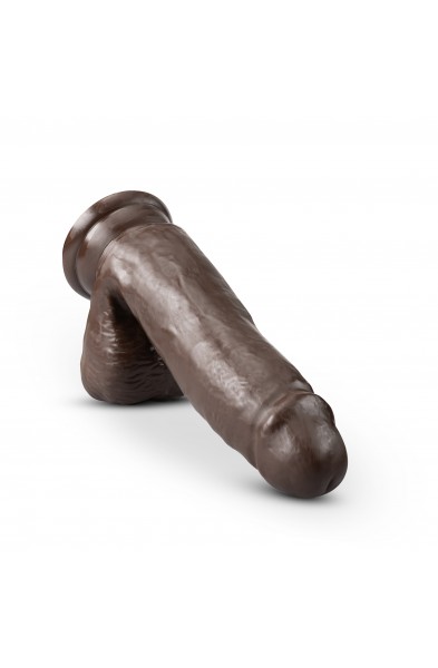 Dr. Skin Plus - 7 Inch Posable Dildo With Balls -  Chocolate