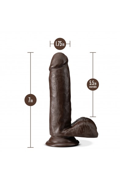 Dr. Skin Plus - 7 Inch Posable Dildo With Balls -  Chocolate