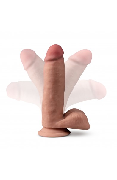 Dr. Skin Plus - 7 Inch Posable Dildo With Balls -  Mocha