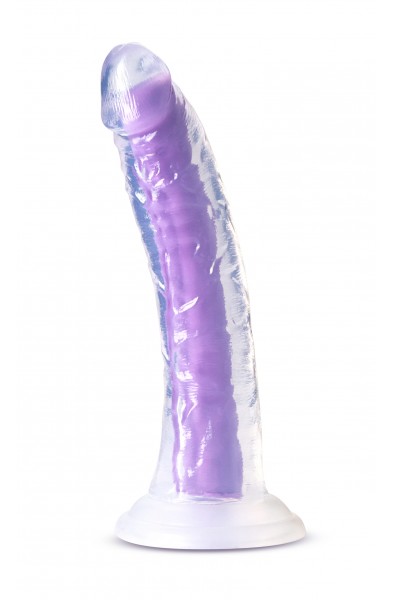 Neo Elite Glow in the Dark - Light - 7 Inch  Silicone Dual Density Dildo - Neon Purple