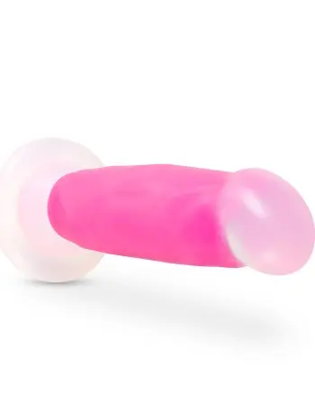 Neo Elite Glow in the Dark - Marquee - 8 Inch  Silicone Dual Density Dildo  - Neon Pink