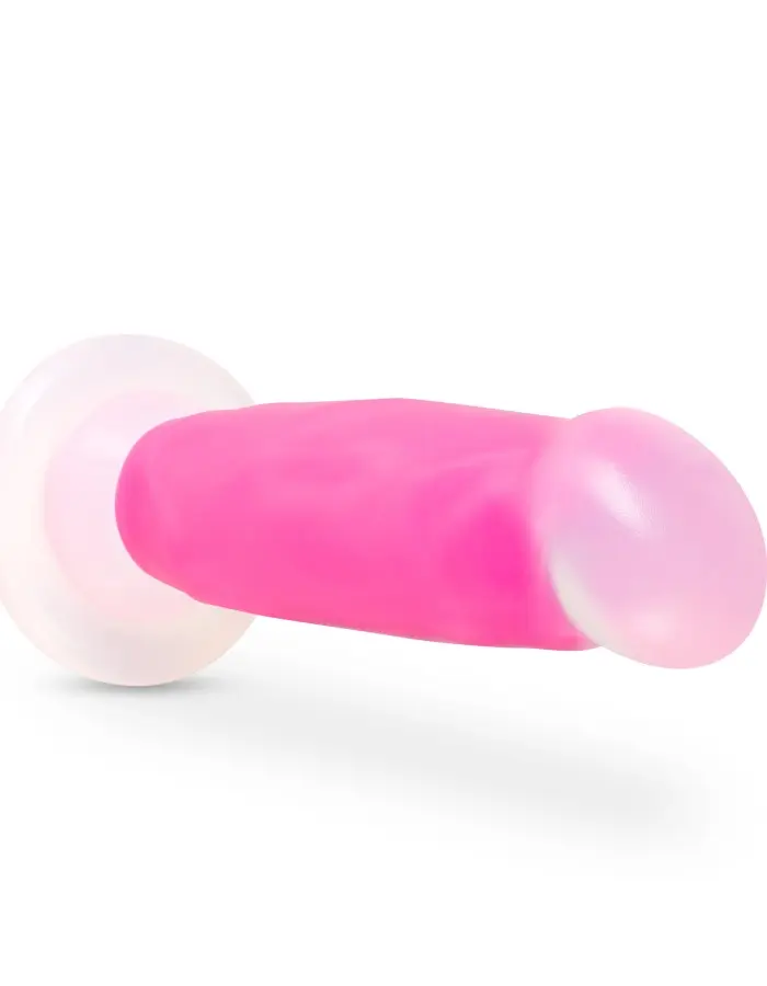 Neo Elite Glow in the Dark - Marquee - 8 Inch  Silicone Dual Density Dildo  - Neon Pink
