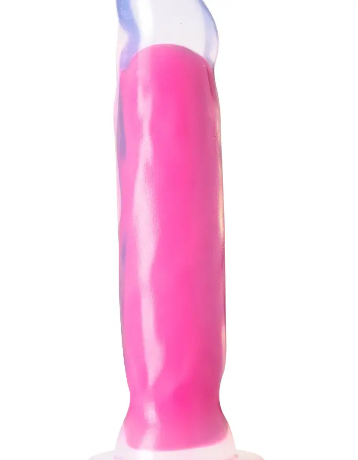 Neo Elite Glow in the Dark - Marquee - 8 Inch  Silicone Dual Density Dildo  - Neon Pink