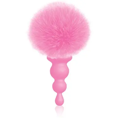 The 9's Cottontails Silicone Bunny Tail Butt Plug  - Beaded Pink