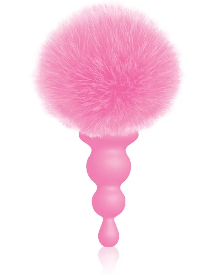 The 9's Cottontails Silicone Bunny Tail Butt Plug  - Beaded Pink