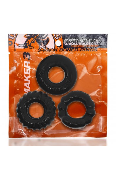 Bonemaker 3-Pack Boner Rings - Black