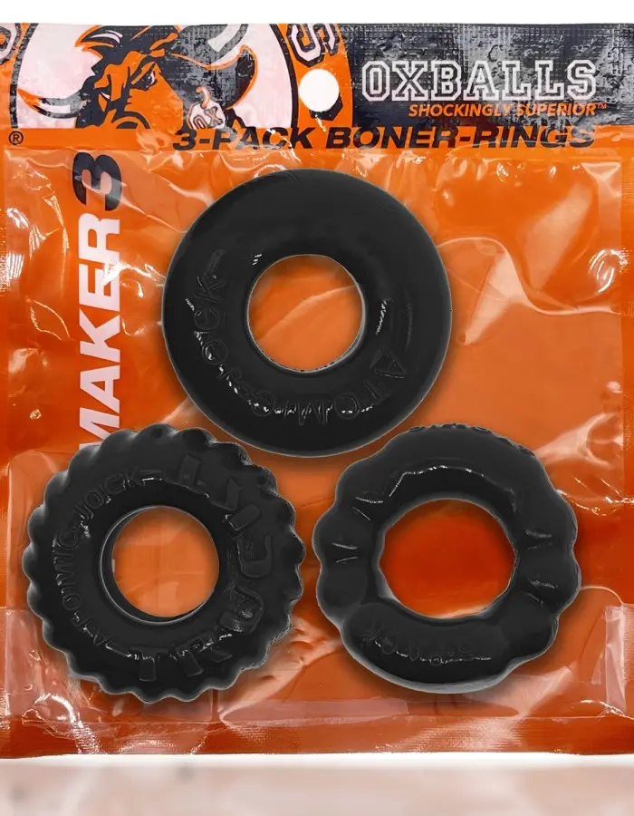 Bonemaker 3-Pack Boner Rings - Black