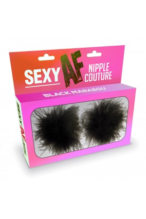 Sexy Af Nipple Couture  Black Marabou