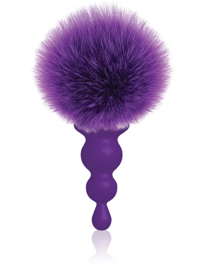 The 9's Cottontails Silicone Bunny Tail Butt Plug  - Beaded Purple