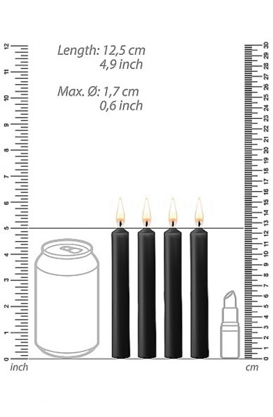 Teasing Wax Candles - Black - 4-Pack